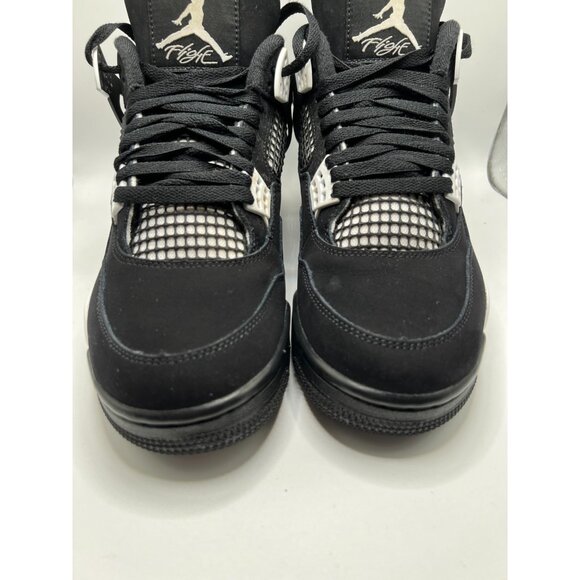 Air Jordan 4 Sneakers Mens Size 9.5 White Thunder Black White - Picture 9 of 12